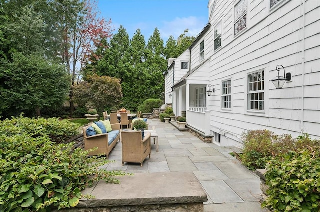 view of patio with an outdoor hangout area