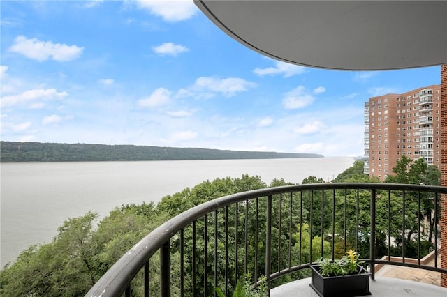 balcony with a water view