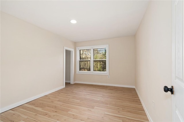 empty room with light wood-type flooring