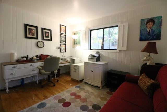 office space featuring light hardwood / wood-style floors