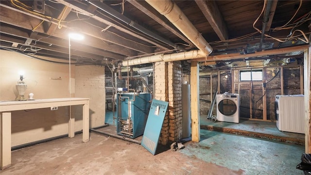 basement featuring separate washer and dryer