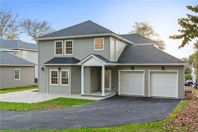 front of property featuring a garage