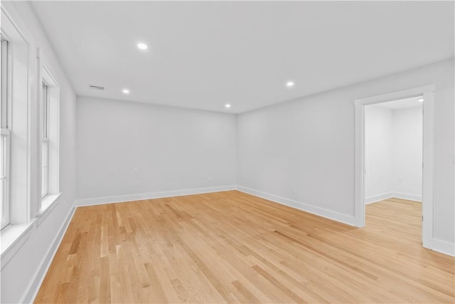 empty room featuring light wood-type flooring