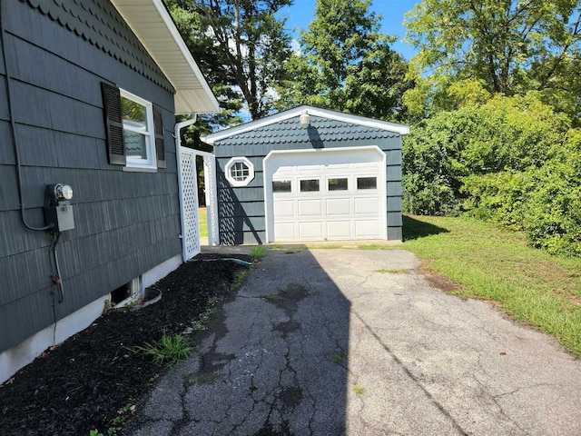 view of garage