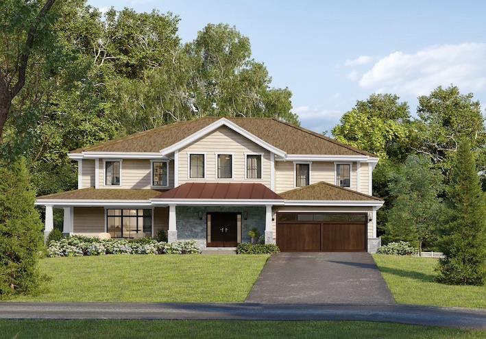 view of front of home featuring covered porch and a front lawn