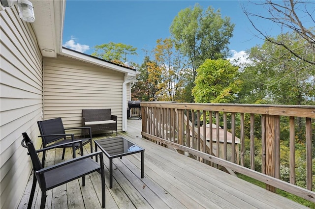 deck featuring grilling area