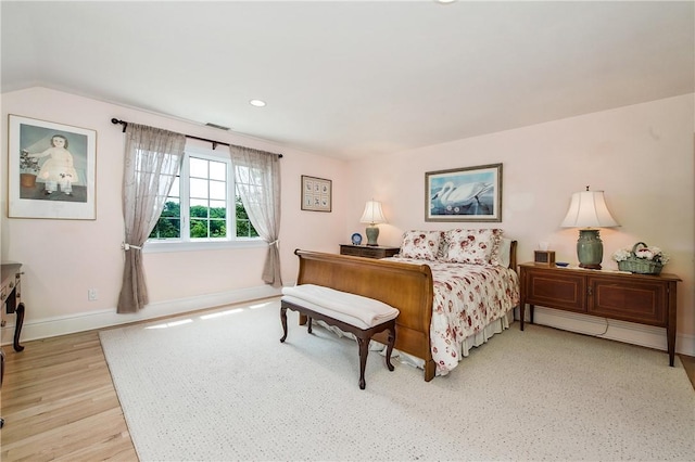 bedroom featuring light hardwood / wood-style floors