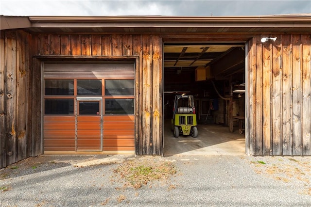 view of garage