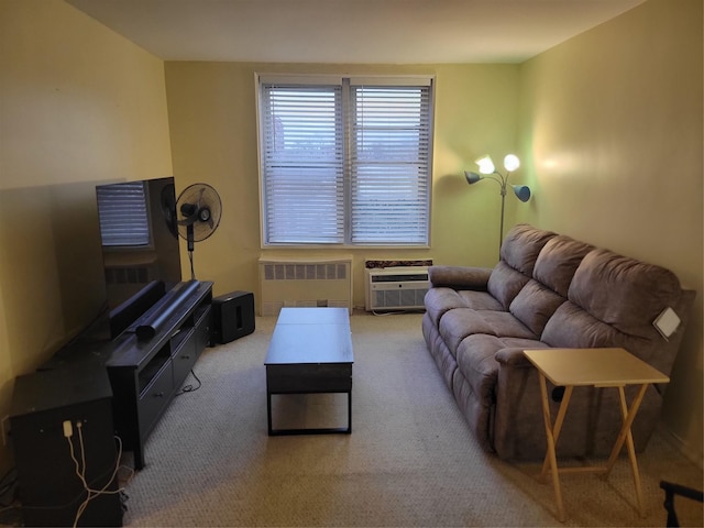 living room with a wall unit AC