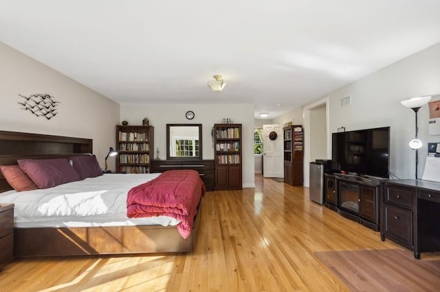 bedroom featuring light hardwood / wood-style flooring