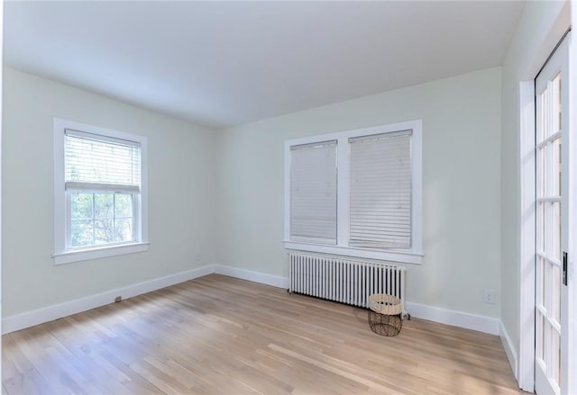 179 Grove St, Tillson, NY 12486 - spare room with radiator heating unit, light wood-type flooring, and baseboards