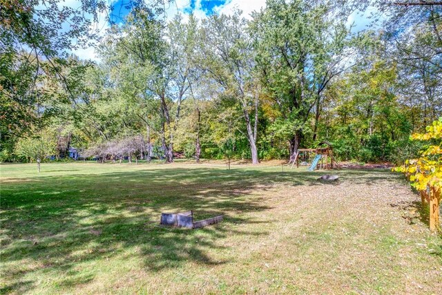 view of yard featuring a playground