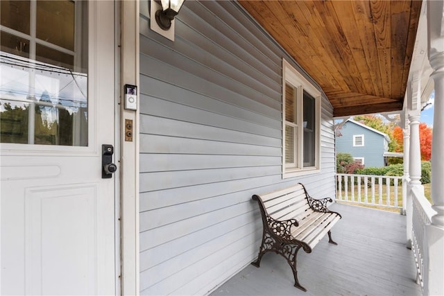 balcony featuring a porch