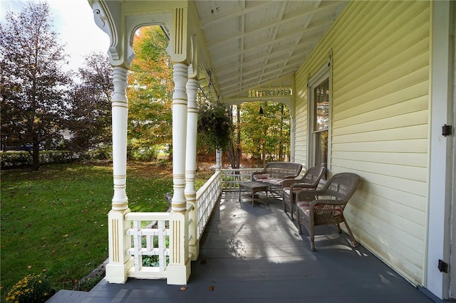 view of patio / terrace featuring covered porch