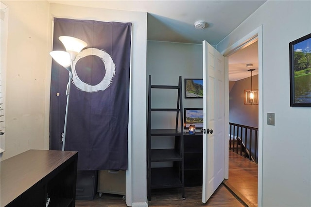 interior space featuring dark wood-type flooring