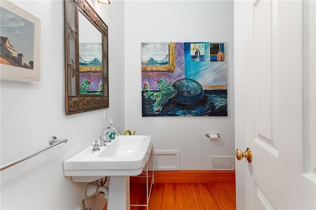 bathroom featuring hardwood / wood-style floors