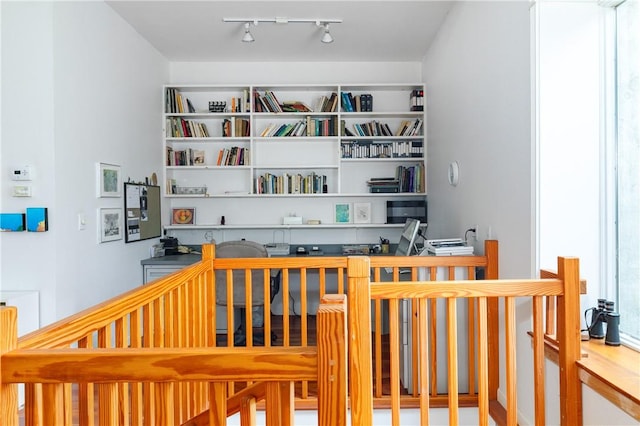 interior space with rail lighting