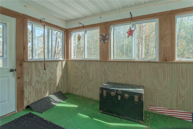 view of unfurnished sunroom