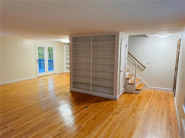 unfurnished room featuring light wood-type flooring