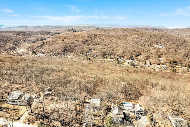 aerial view featuring a mountain view