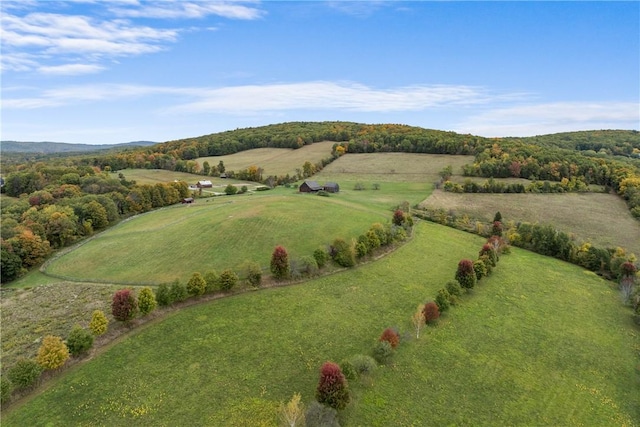 drone / aerial view with a rural view