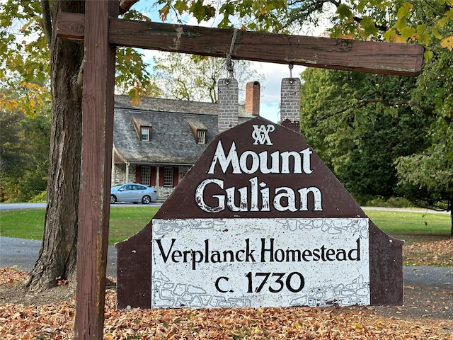 view of community sign