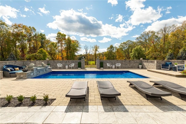 view of pool with a patio area