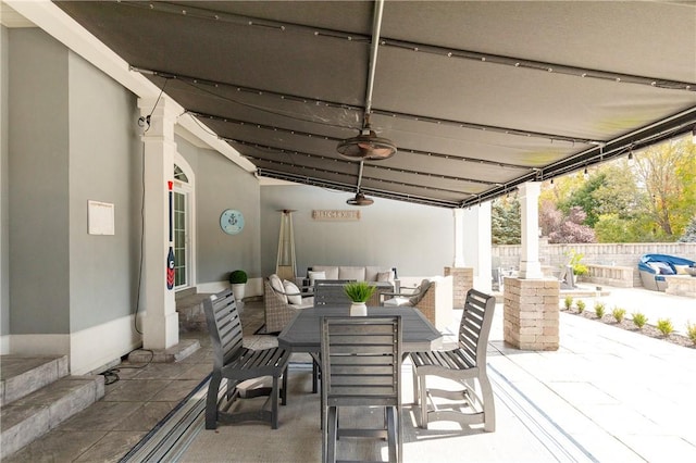 view of patio / terrace featuring an outdoor living space