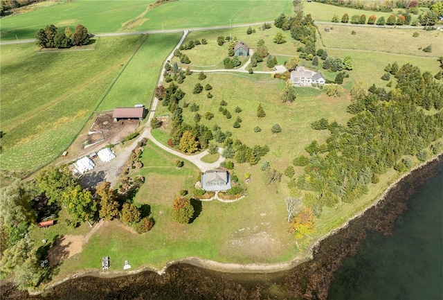 aerial view with a rural view