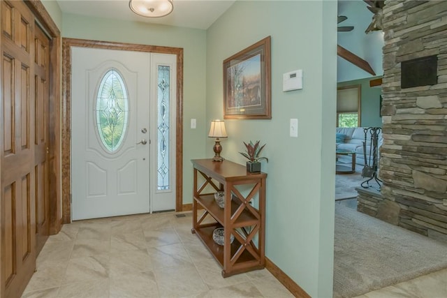 entrance foyer featuring a healthy amount of sunlight