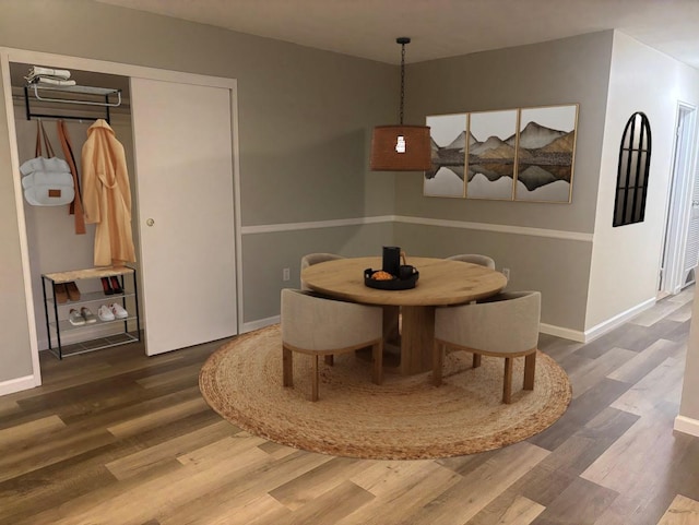 dining area featuring hardwood / wood-style flooring