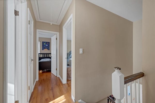 hall featuring light hardwood / wood-style flooring