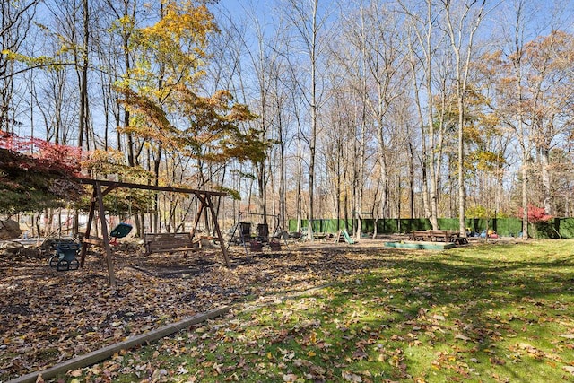 view of yard featuring a playground