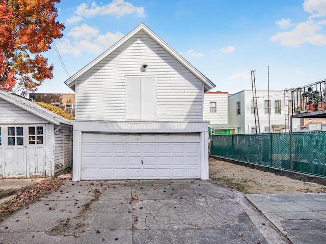 view of garage