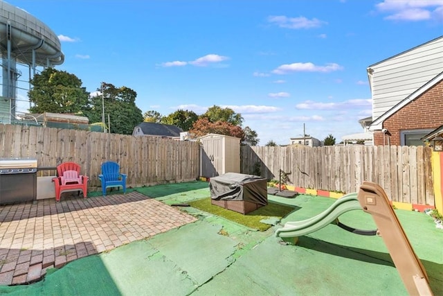 view of patio / terrace with a grill