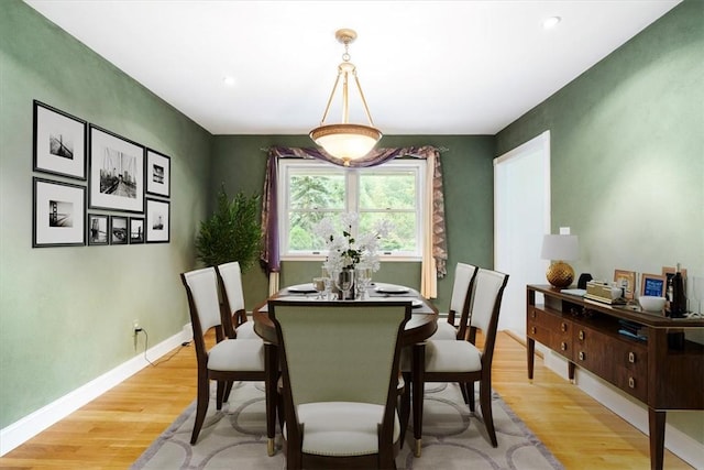 dining room featuring light hardwood / wood-style floors