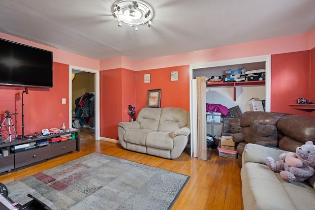 living room featuring hardwood / wood-style floors