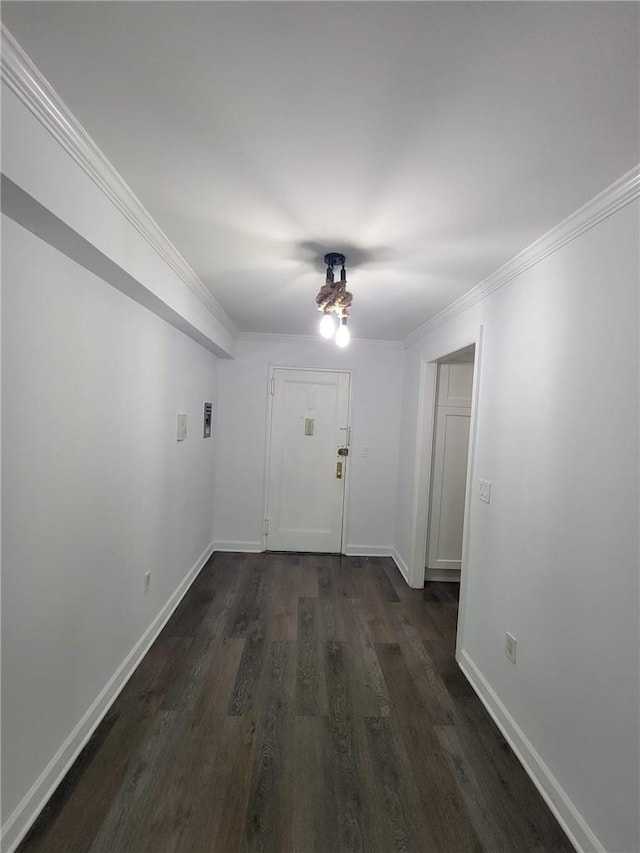 245BRONXRIVERRD Bronx River Rd Unit 3E, Yonkers, NY 10704 - entryway featuring dark wood-style flooring, crown molding, and baseboards