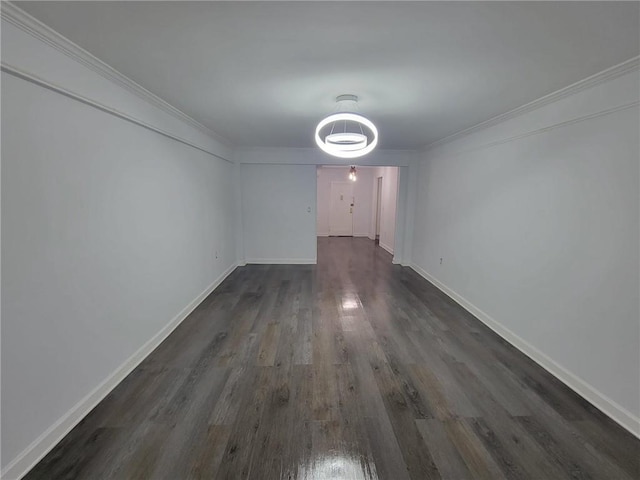 245BRONXRIVERRD Bronx River Rd Unit 3E, Yonkers, NY 10704 - spare room featuring dark wood-style floors, baseboards, and ornamental molding
