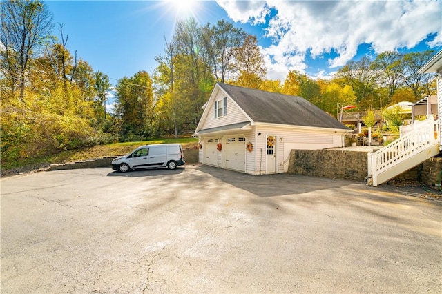 view of garage