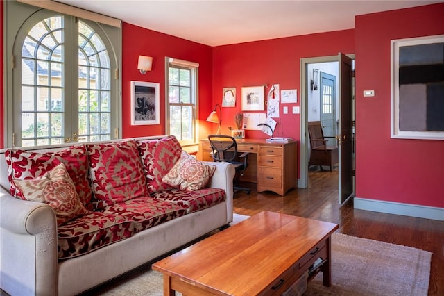 living room featuring wood-type flooring