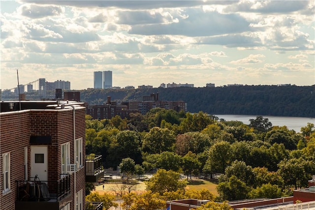 view of city with a water view