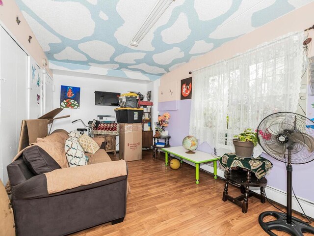 living room with light wood-type flooring