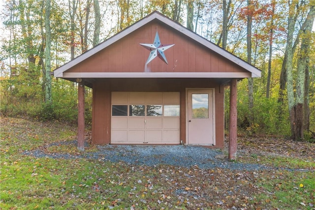 view of garage