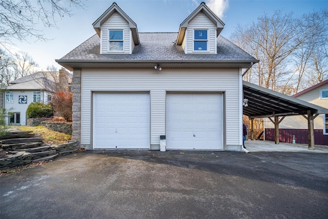 view of garage