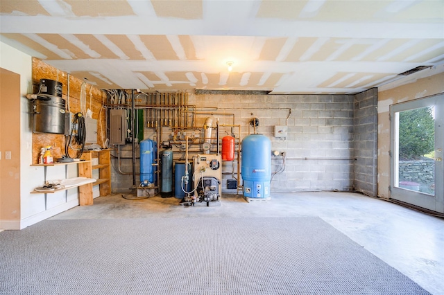 garage with electric panel