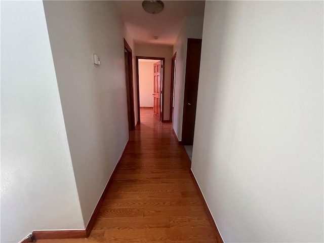 corridor featuring hardwood / wood-style flooring