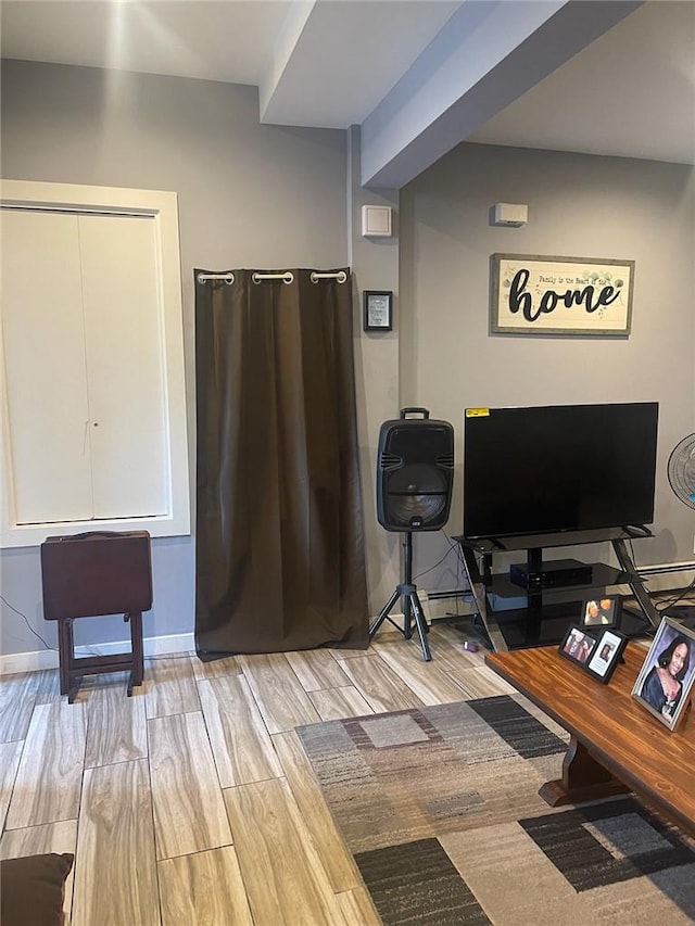 office area featuring light wood-type flooring