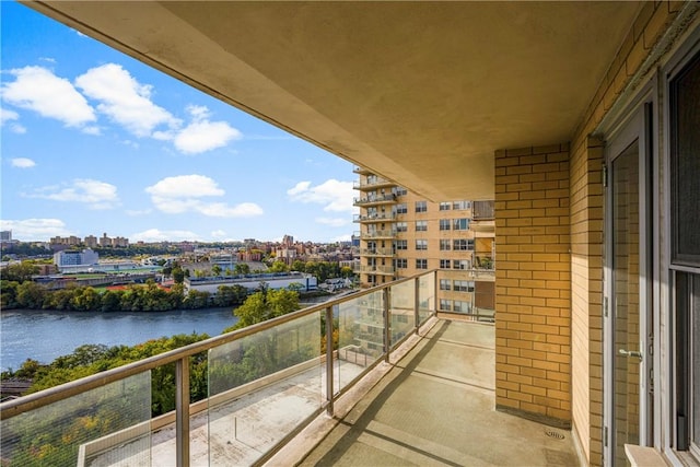 balcony with a water view