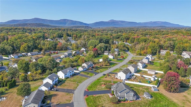 aerial view featuring a mountain view